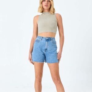 Glassons - Ribbed - Crop Top - Mock Neck - Tank - SMALL